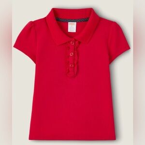 New Gymboree Girls 6 Ruffle Polo T-Shirt Top Uniform Red